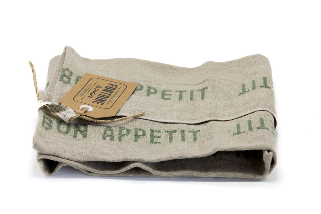 French Linen Tea Towel - Bon Appetite