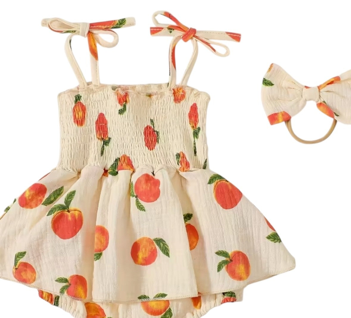 BT S2 Cotton peach sling romper dress
