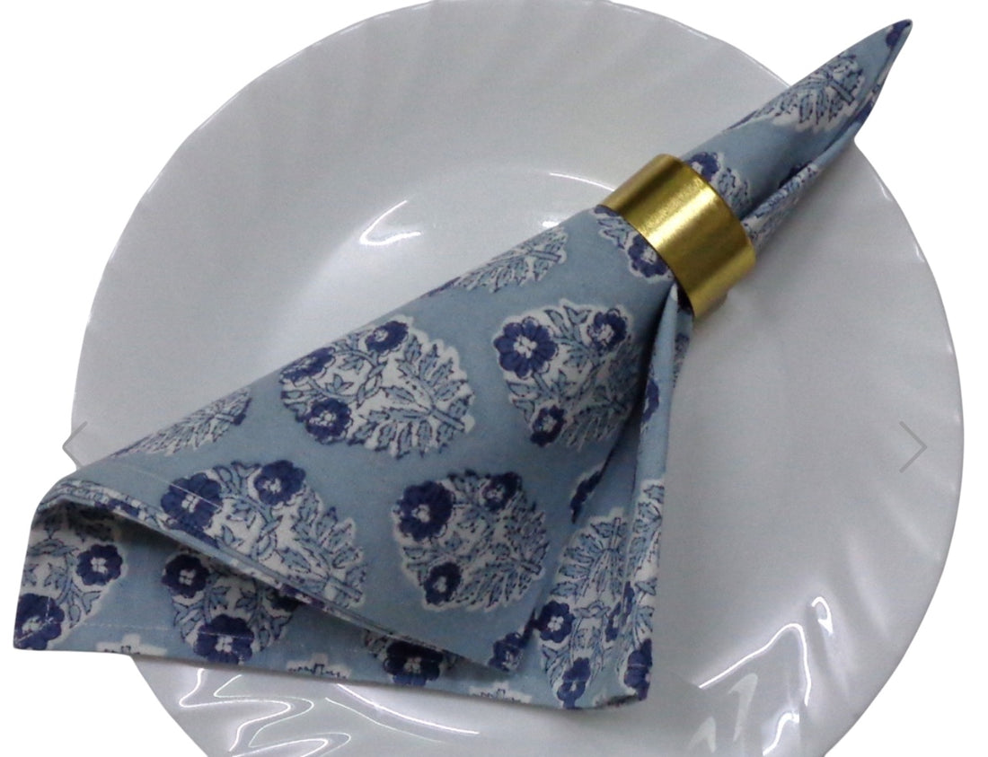 OR Set4 Napkin Hand Block Printed