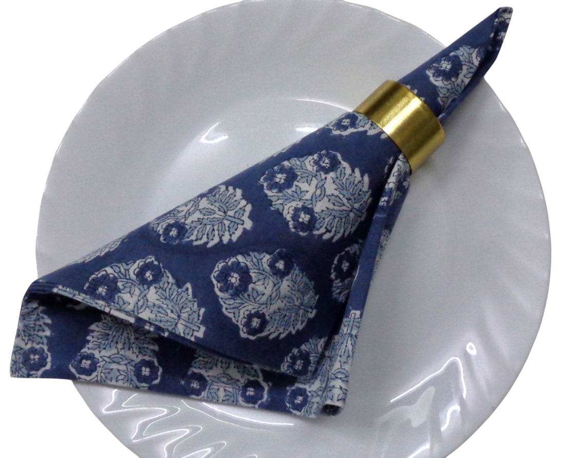 OR Set4 Napkin Hand Block Printed