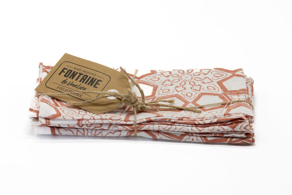 OR Set4 Napkin Hand Block Printed