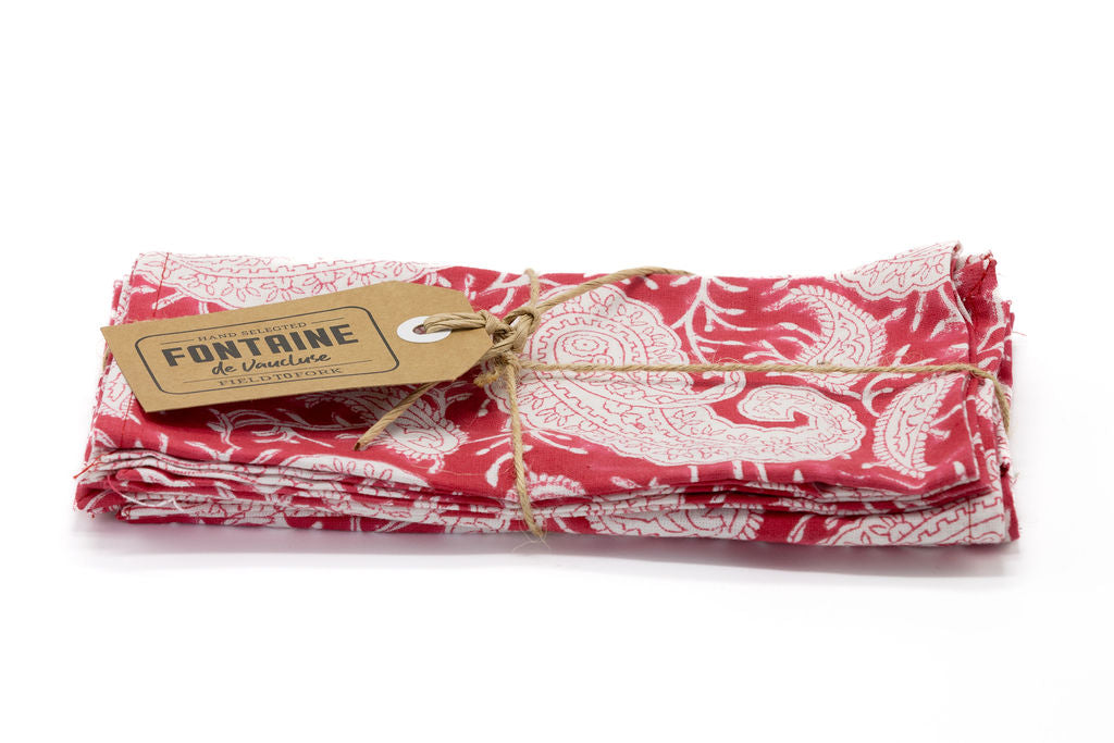 OR Set4 Napkin Hand Block Printed