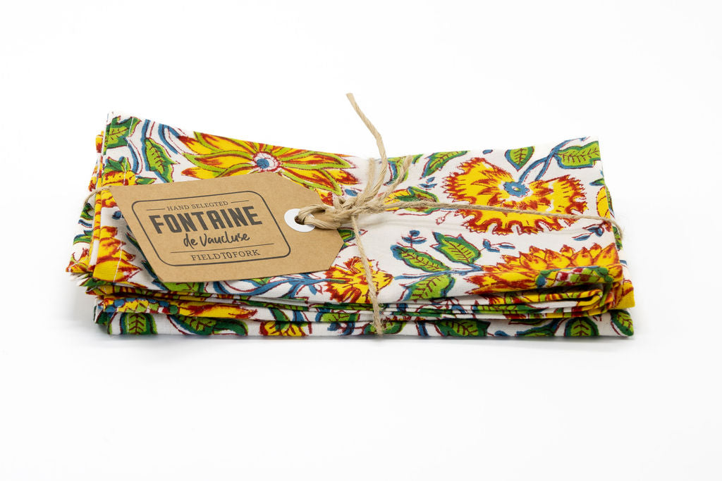 OR Set4 Napkin Hand Block Printed