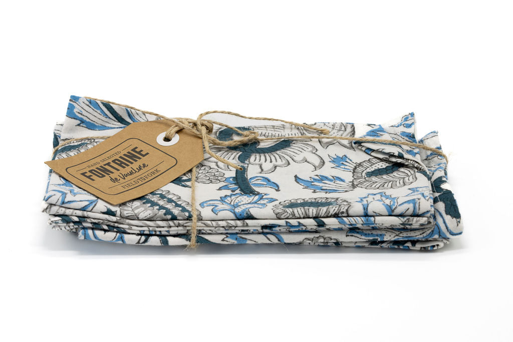 OR Set4 Napkin Hand Block Printed