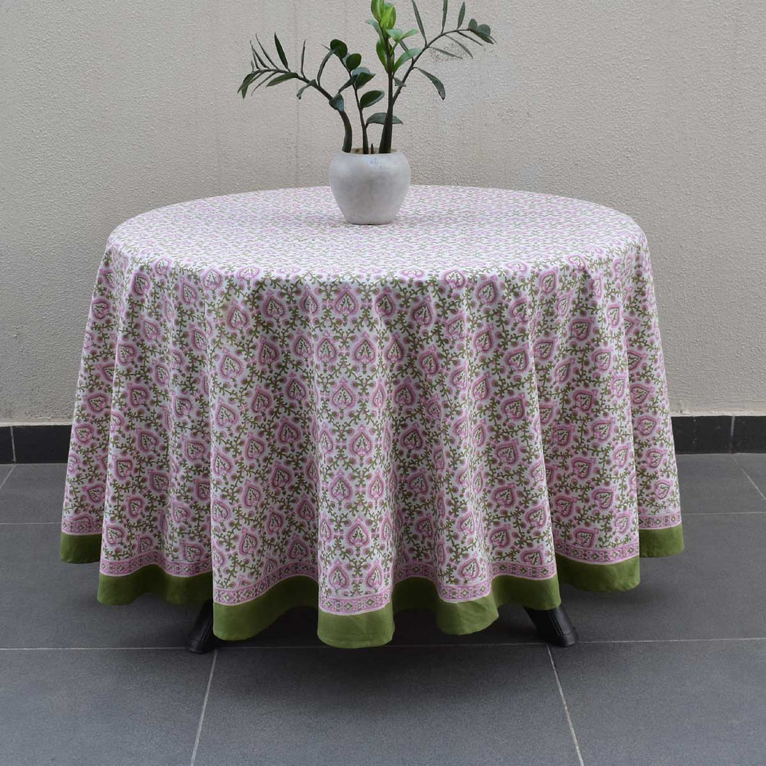 OR handblock Indian Round tablecloth 220cm