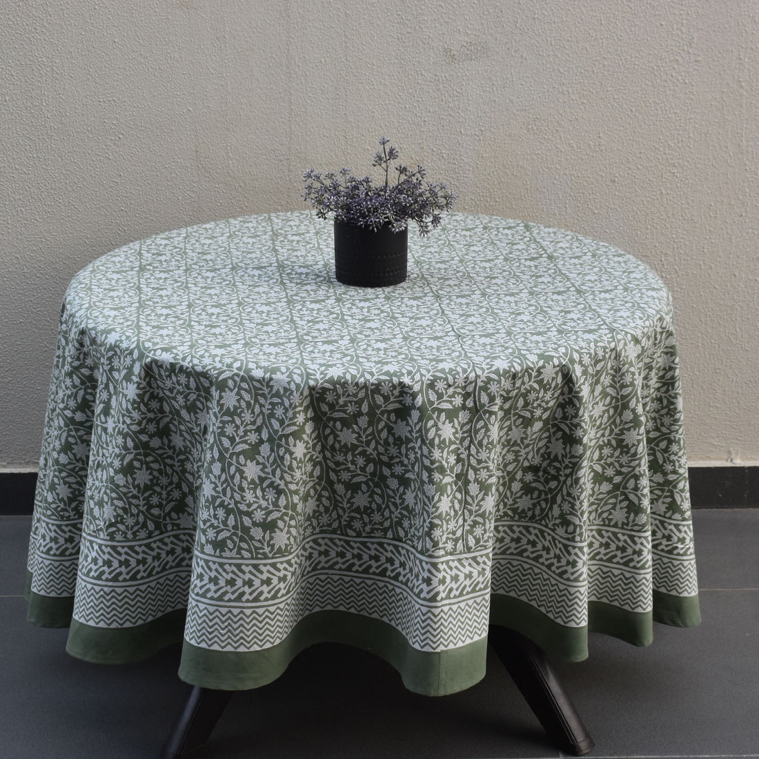 OR handblock Indian Round tablecloth 220cm