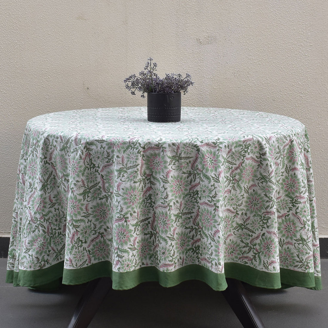 OR handblock Indian Round tablecloth 220cm