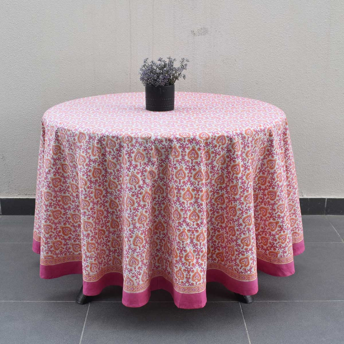 OR handblock Indian Round tablecloth 220cm