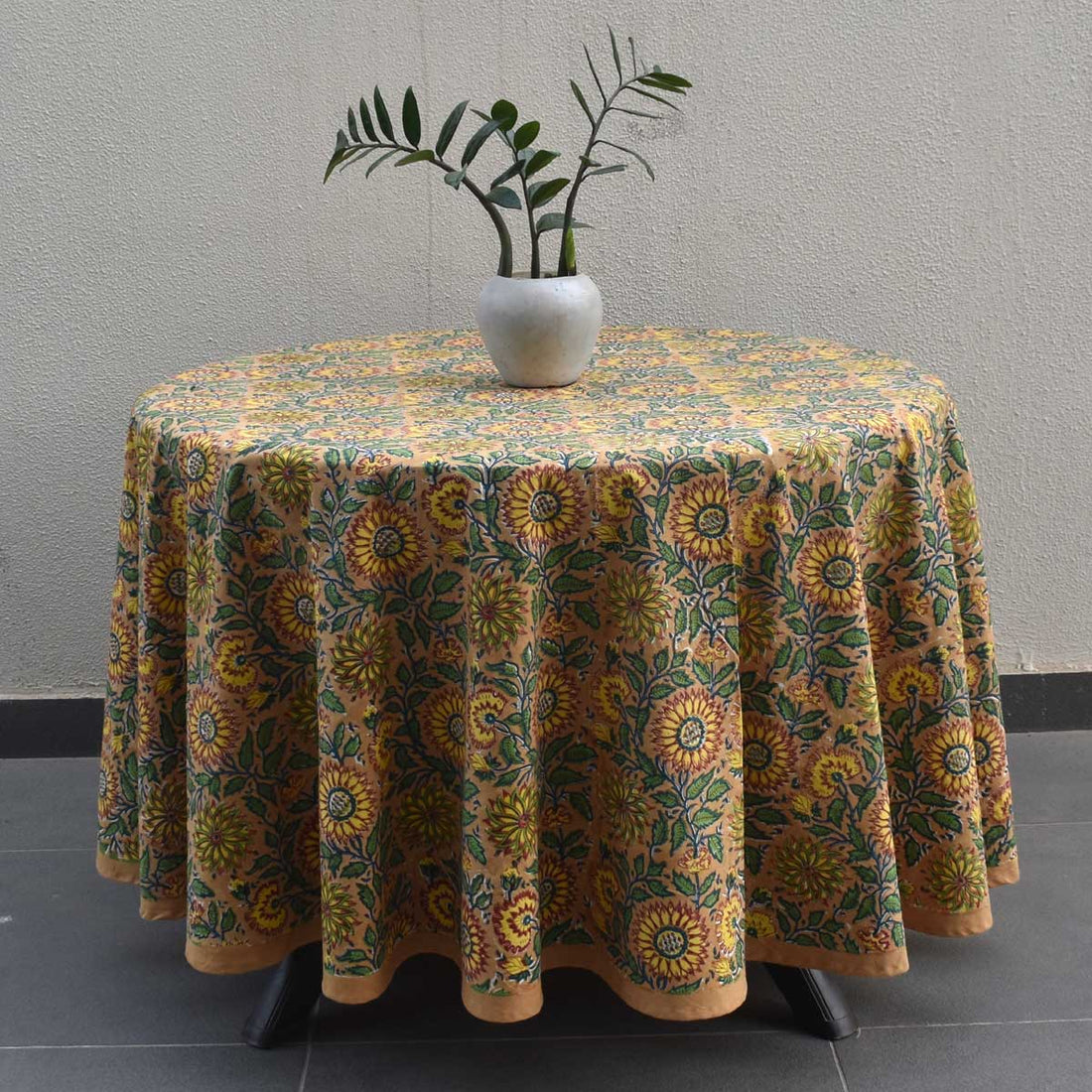 OR handblock Indian Round tablecloth 220cm