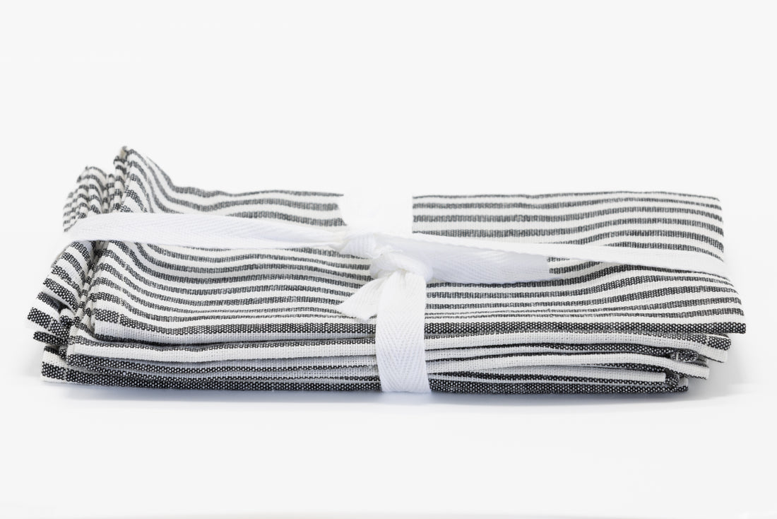 Linen Cotton Blend Napkins - Striped 4's