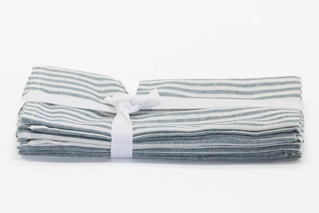 Linen Cotton Blend Napkins - Striped 4's