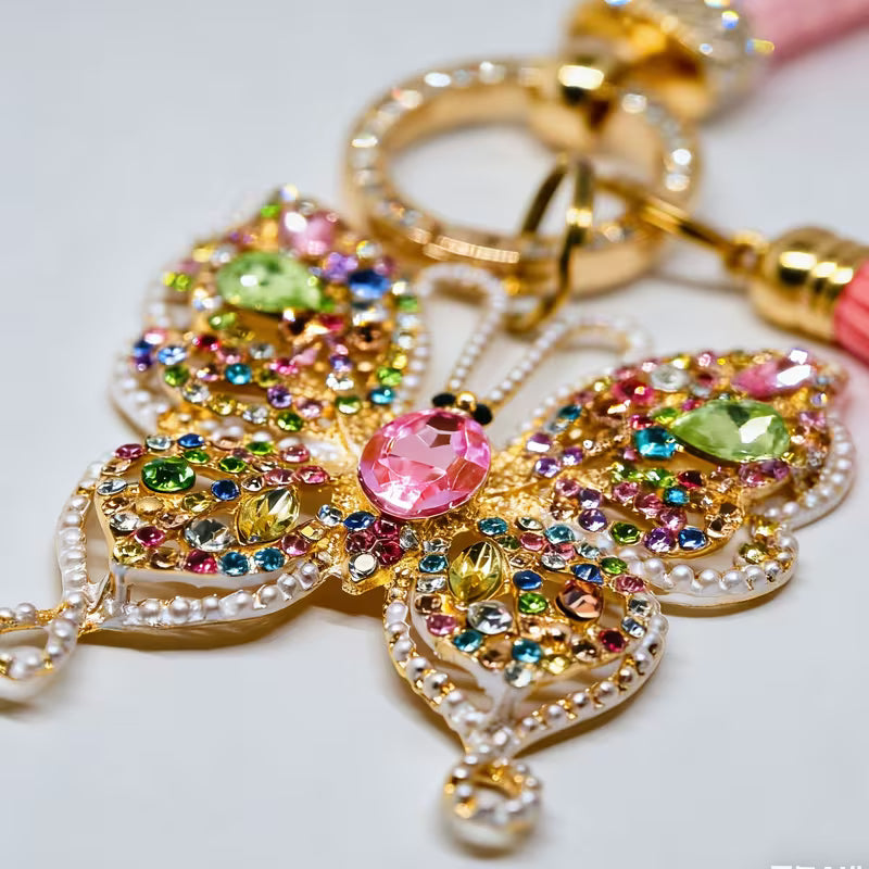 BT Rhinestone keyring/backpack dangle