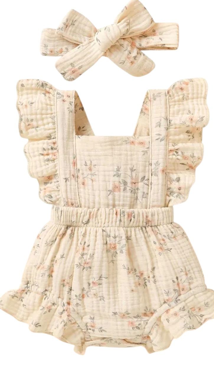 BT S2 Cross back cheesecloth romper