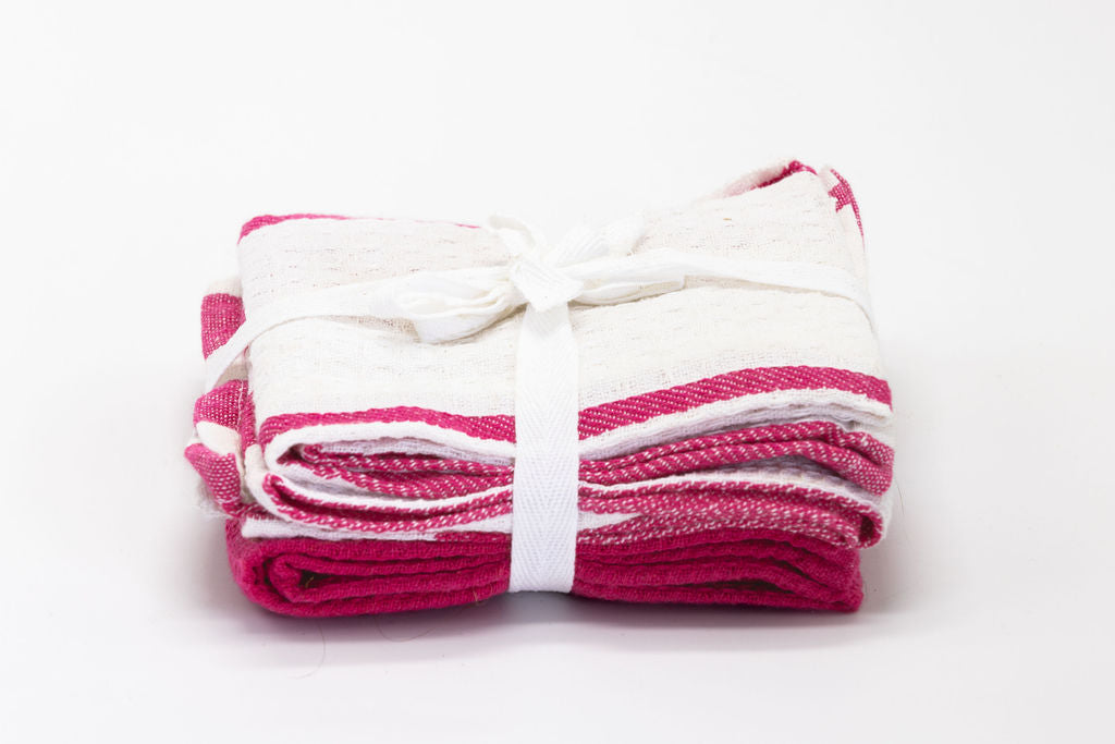 Towelling Red Tea Towels Set