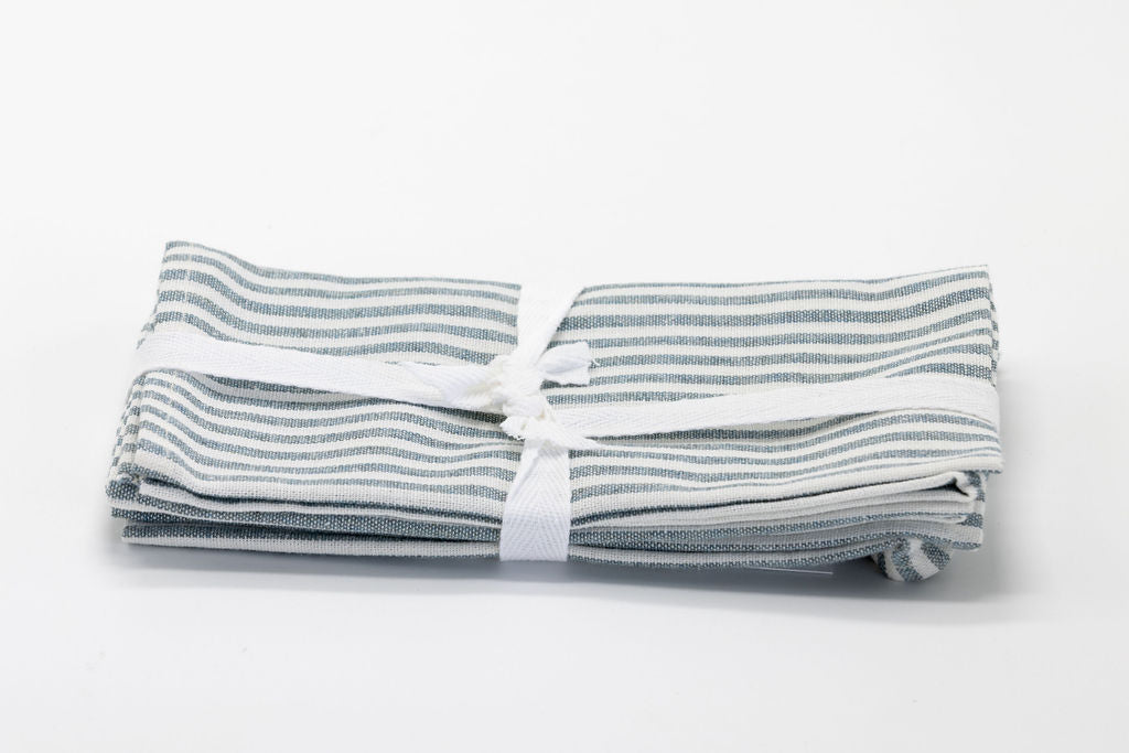 Linen Cotton Blend Napkins - Striped 4's