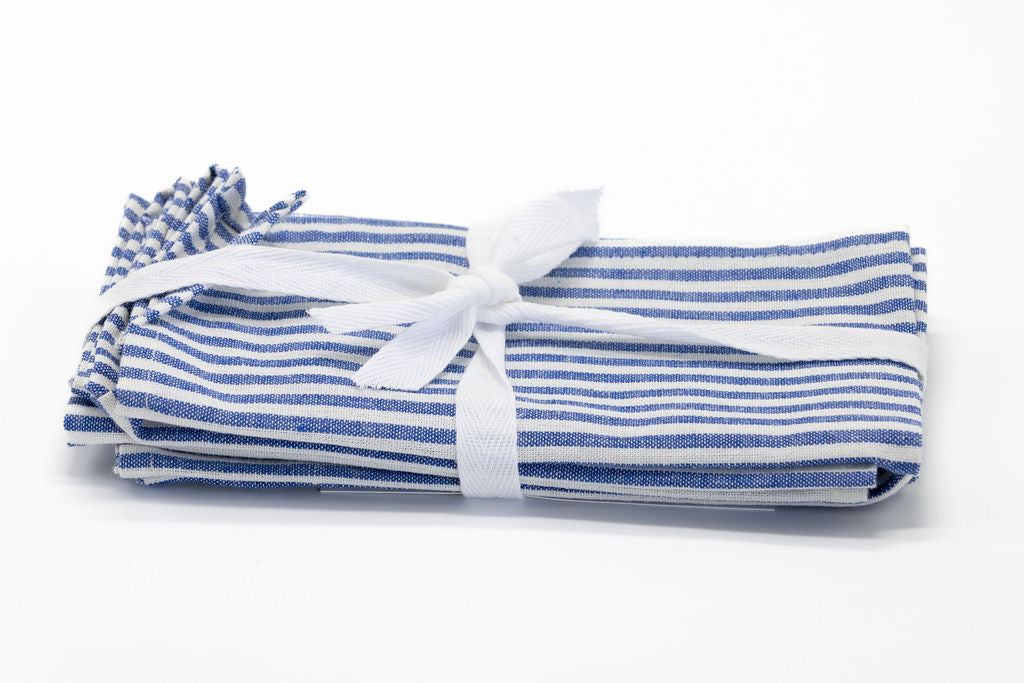 Linen Cotton Blend Napkins - Striped 4's