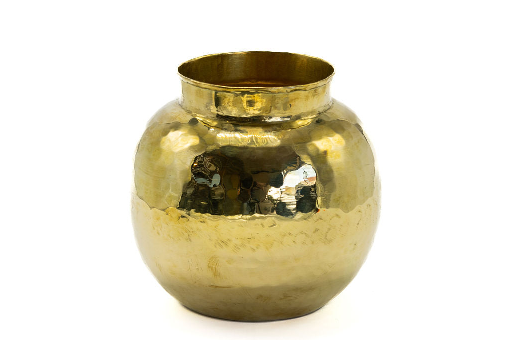 Hand Beaten Brass Vase