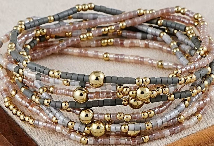 FET Seed beaded bracelet with heart