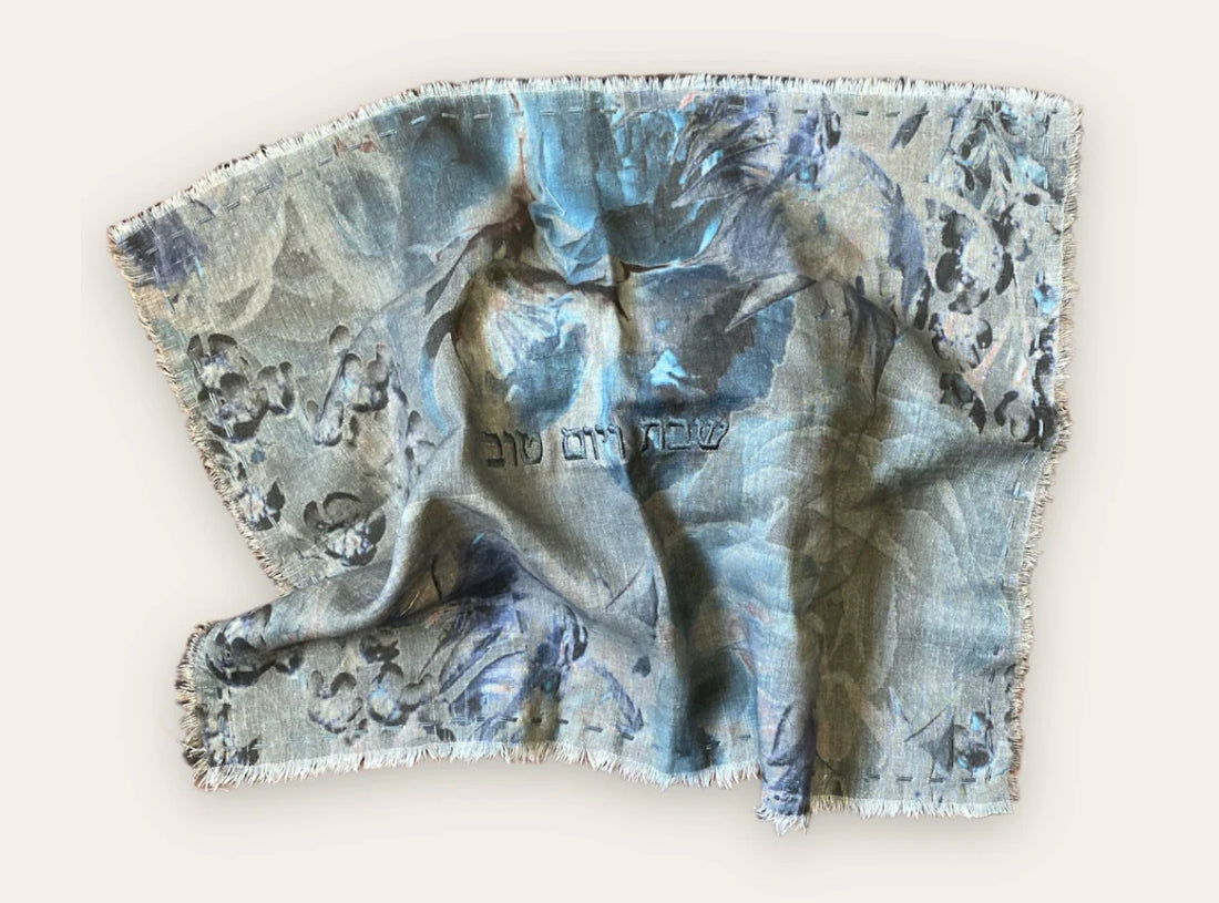 RSA Linen embroidered challah cover