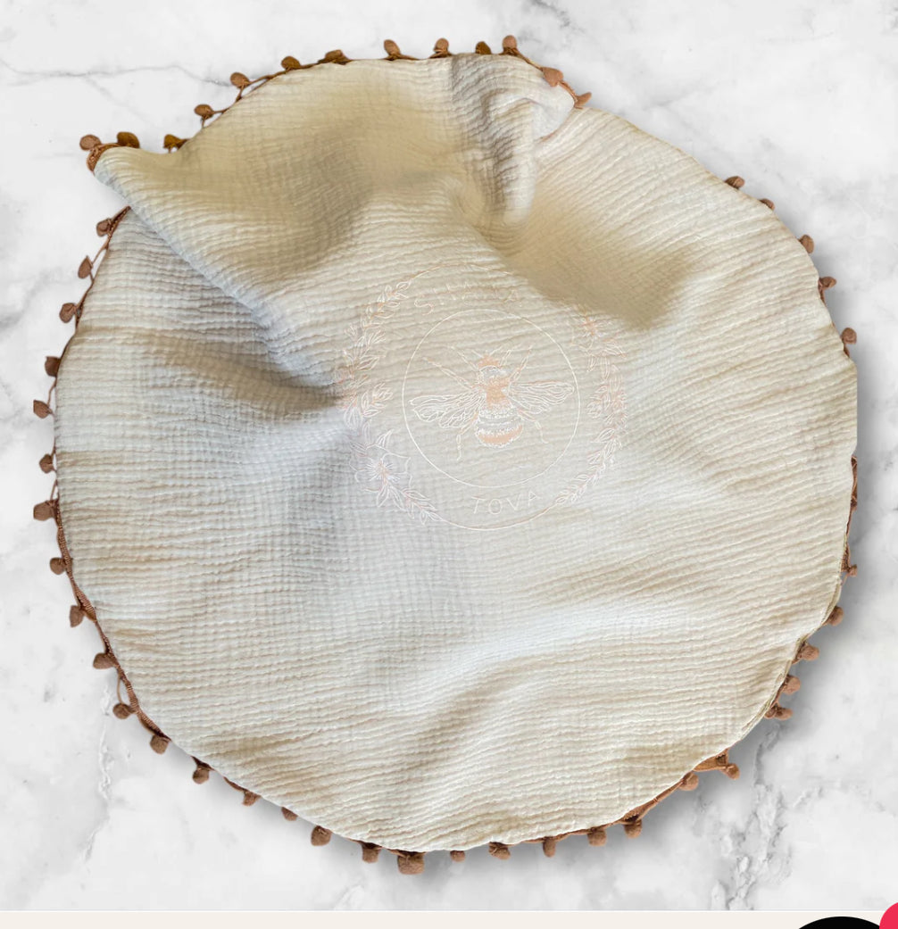 RSA Linen embroidered challah cover