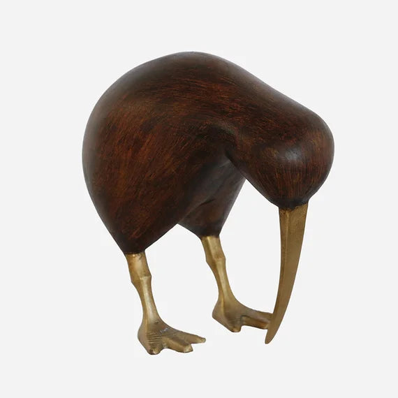 C Wooden Kiwi with brass legs