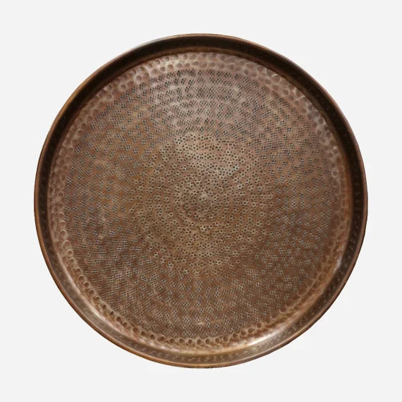 CC Large etched tray antique brass
