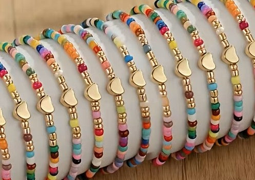 FET Seed beaded bracelet with heart