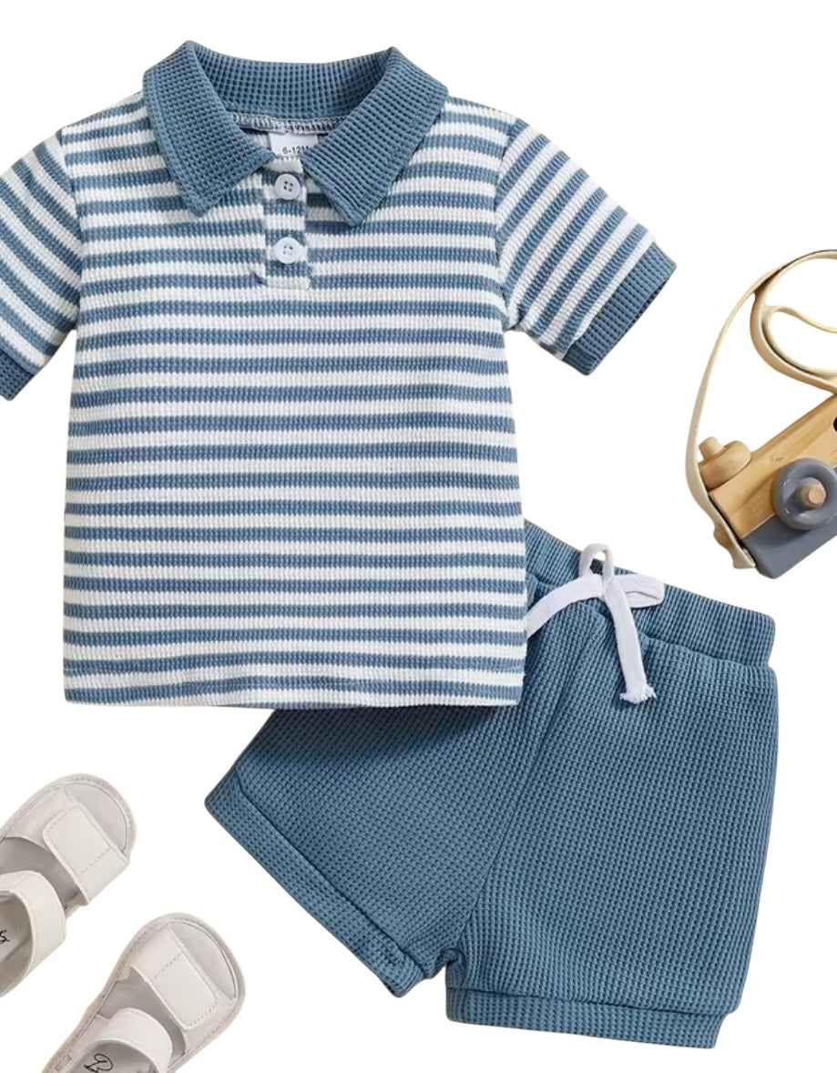 BT S2 Striped polo boys shorts