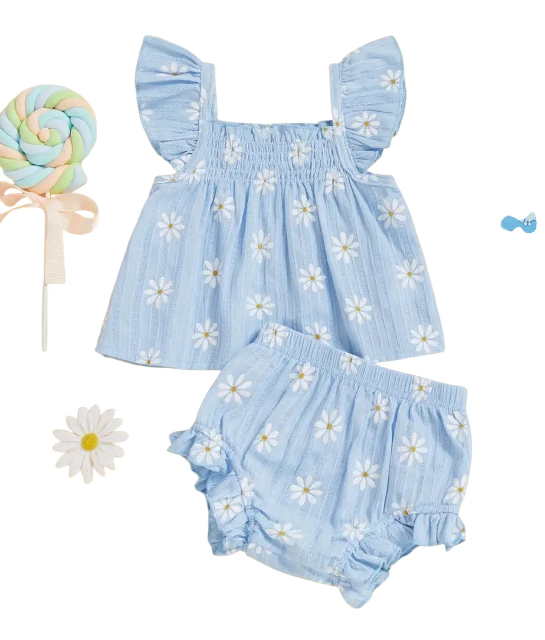 S2 Cotton daisy swing top shorts