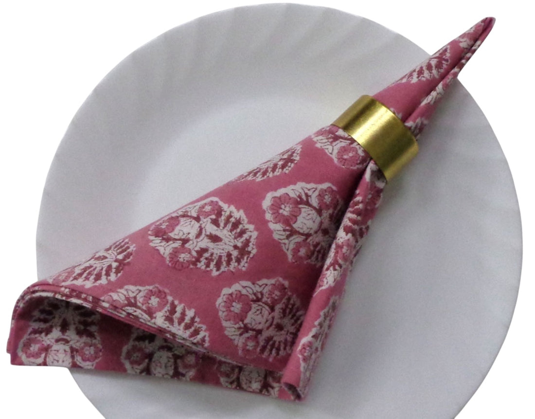 OR Set4 Napkin Hand Block Printed