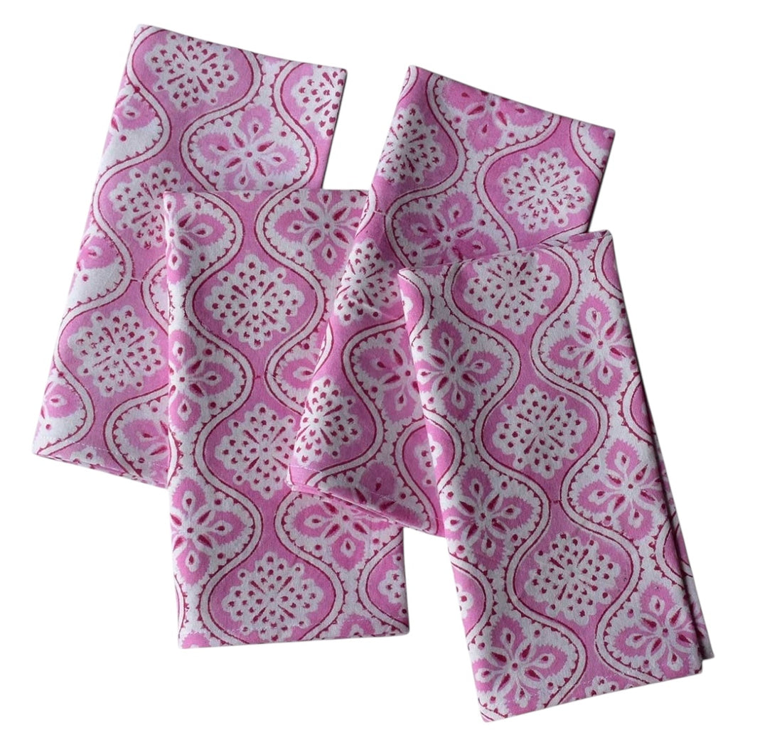 OR Set4 Napkin Hand Block Printed