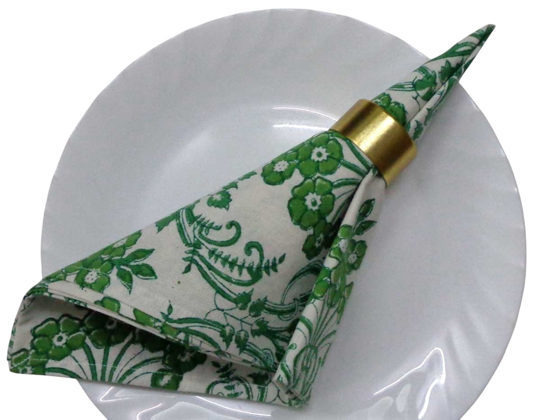 OR Set4 Napkin Hand Block Printed