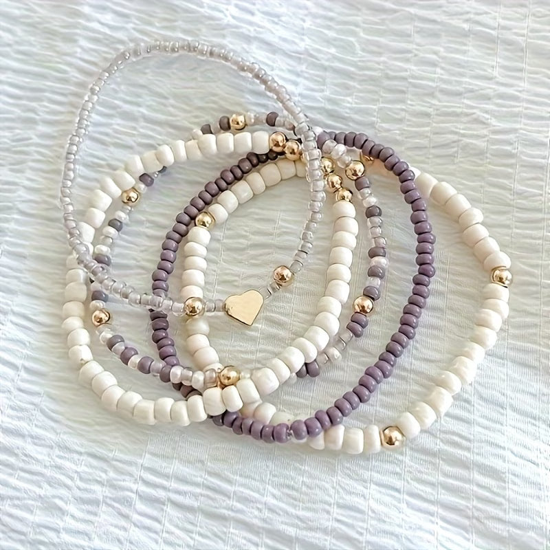 FET Seed beaded bracelet with heart