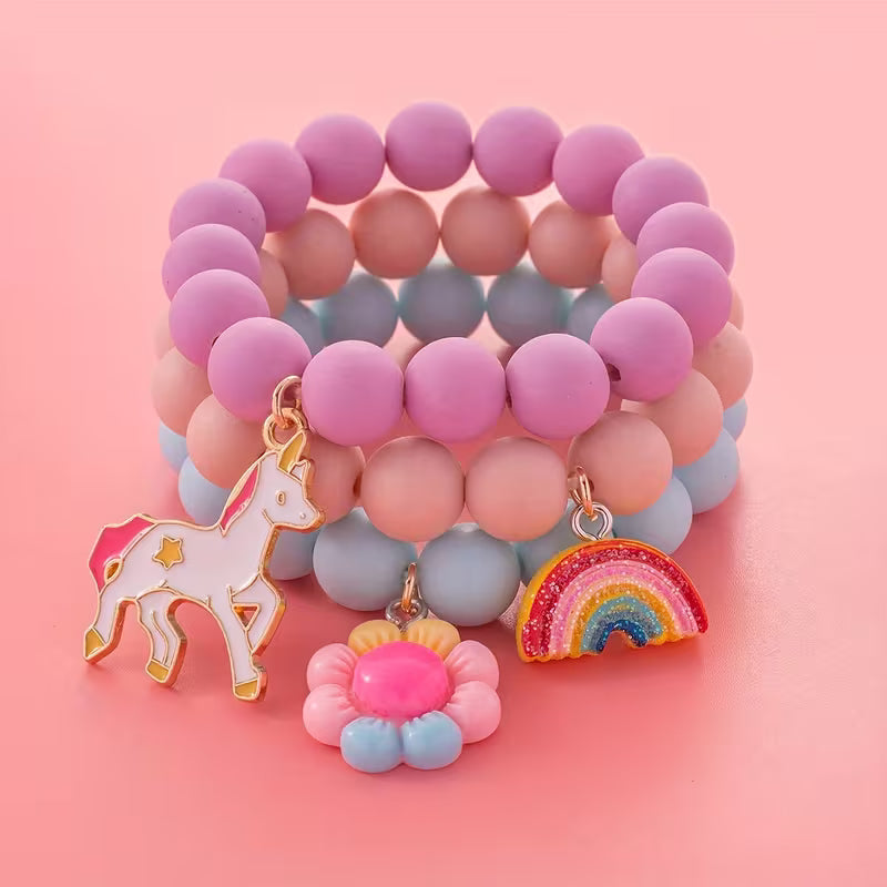 BT S3 Unicorn, rainbow, flower bracelets