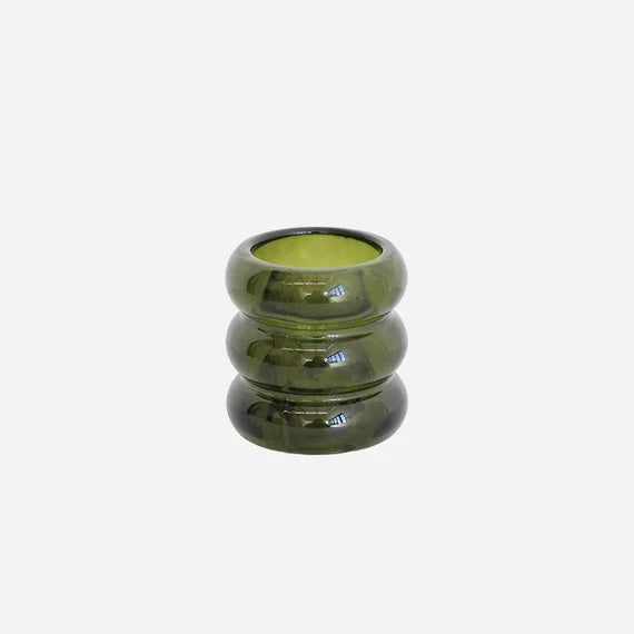 CC Verde glass candle holder