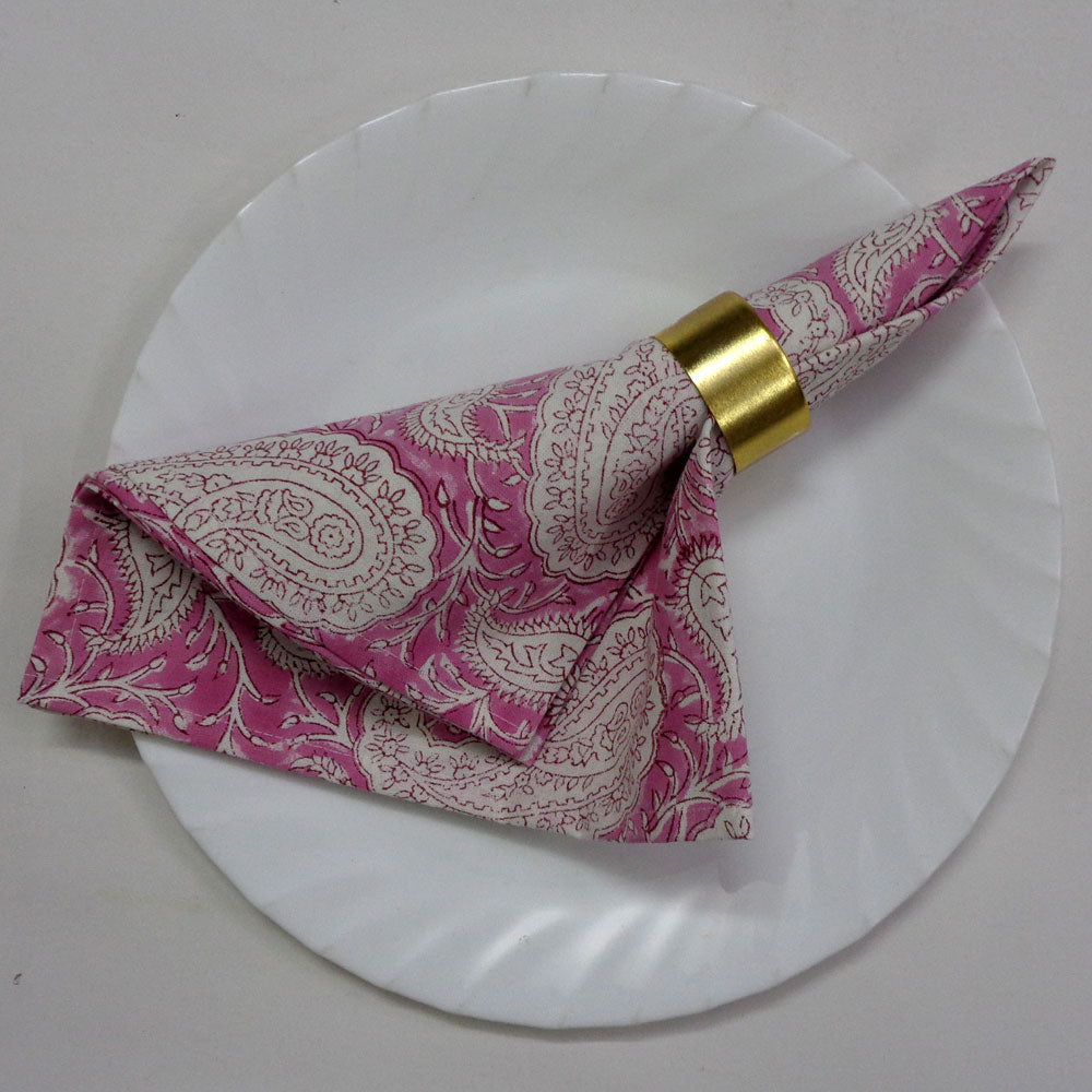 OR Set4 Napkin Hand Block Printed