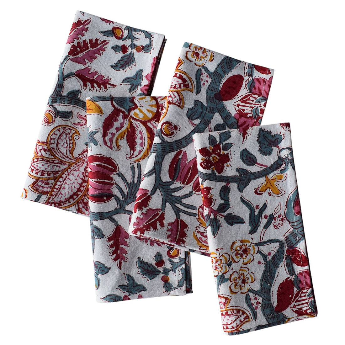 OR Set4 Napkin Hand Block Printed