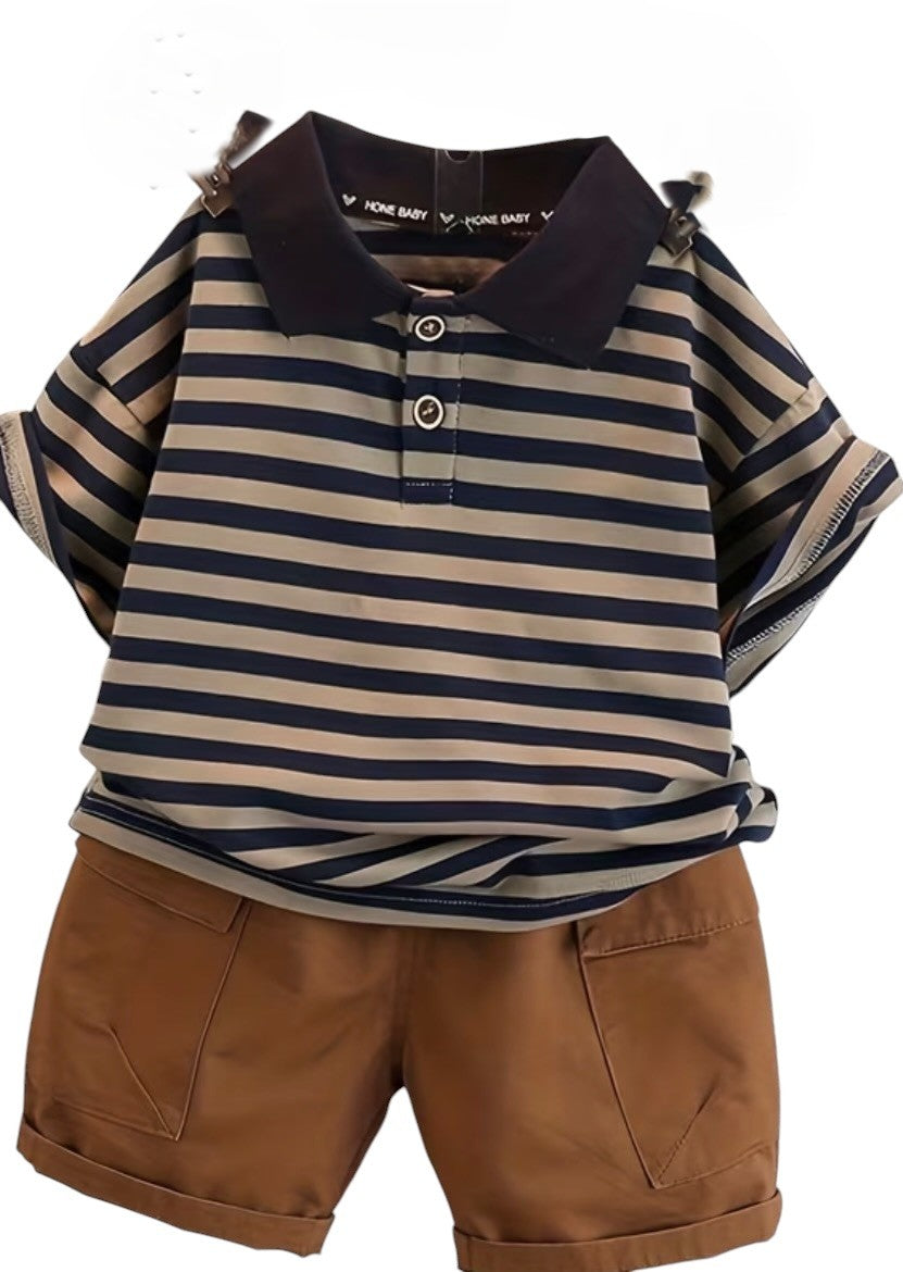 BT S2 Striped polo boys shorts