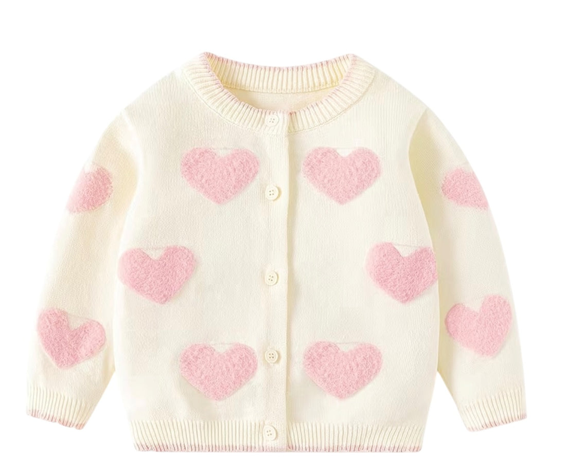 BT 100%cotton heart cardi