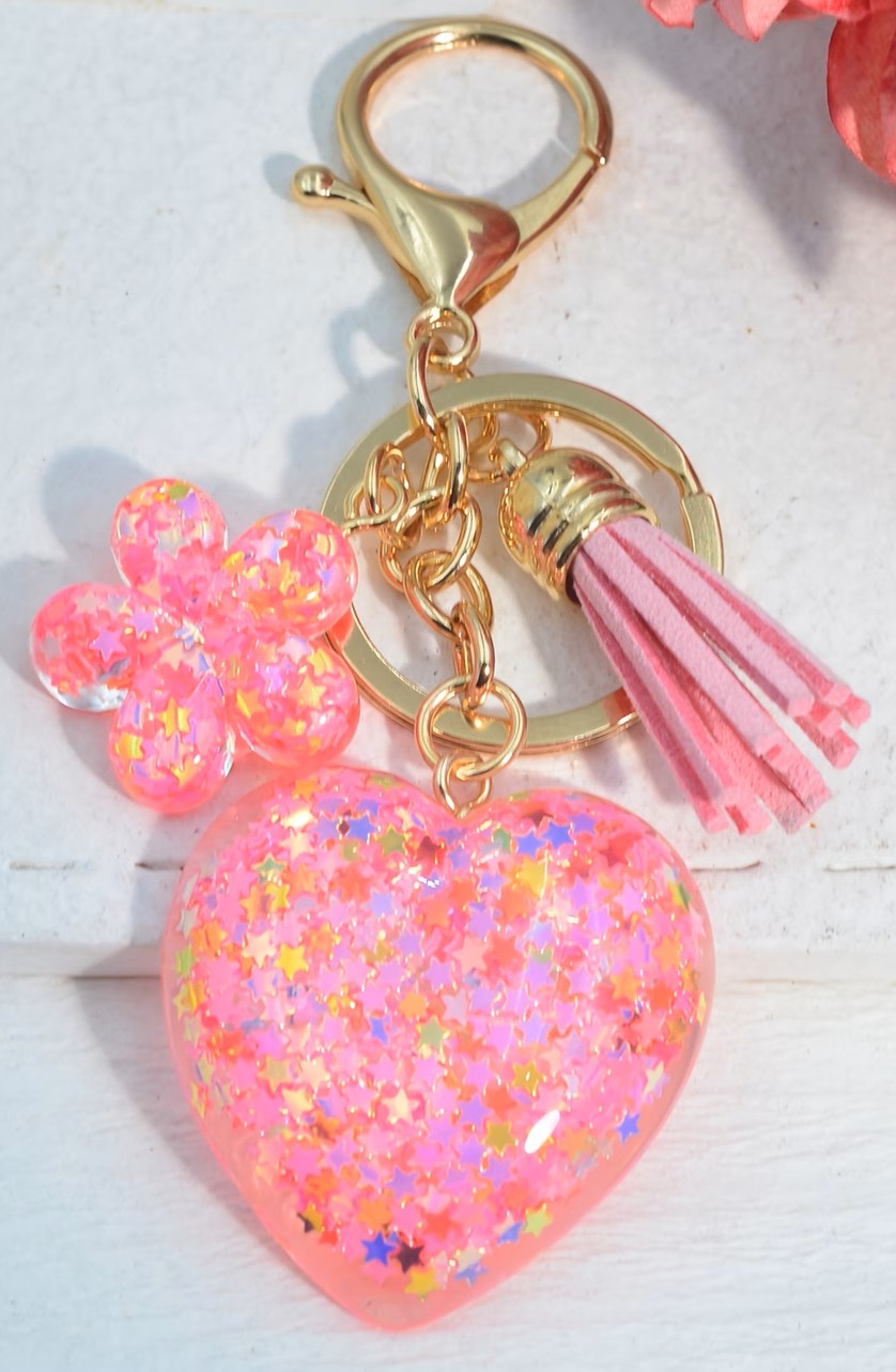 BT Resin heart keyring/backpack dangle